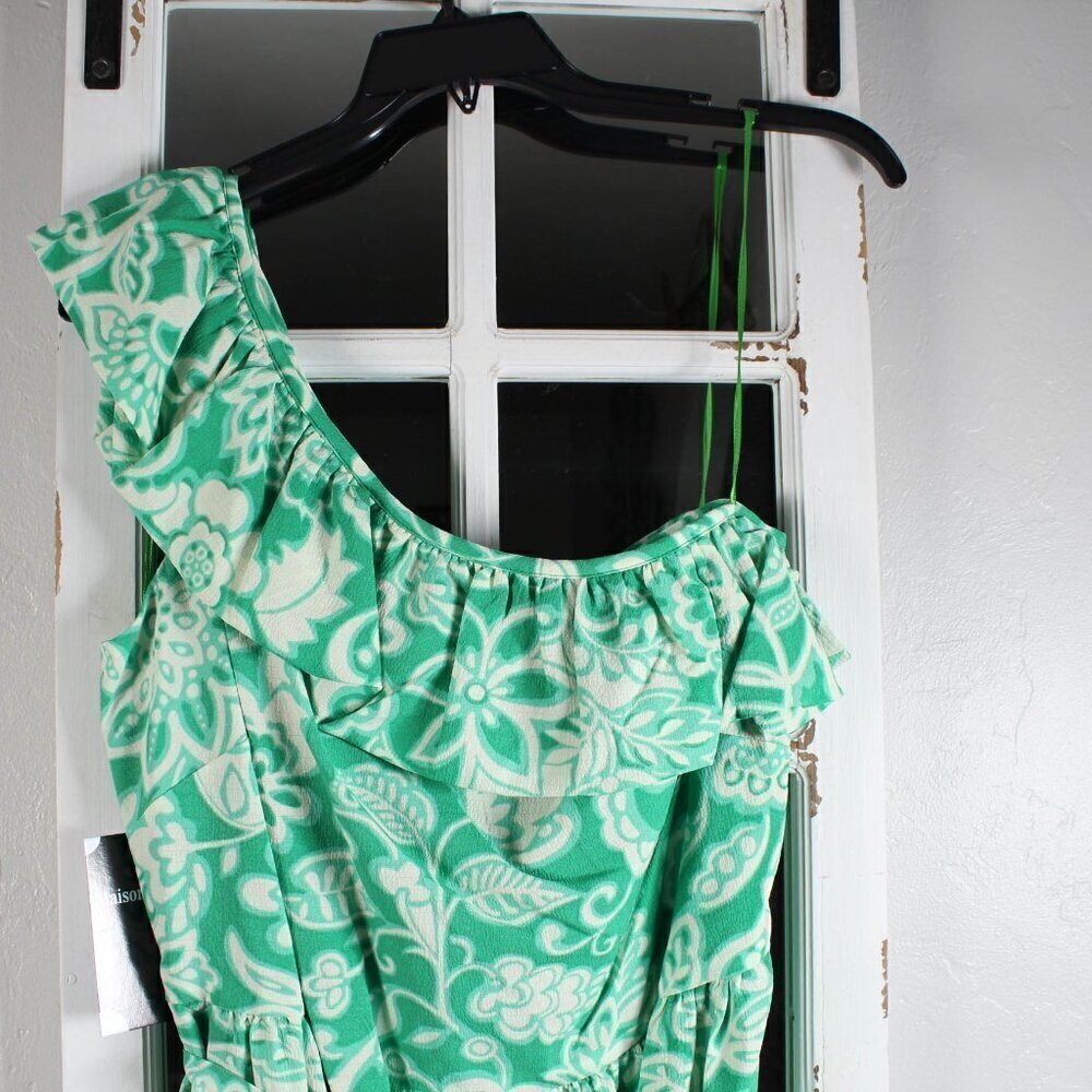 Maison Tara Floral One-Shoulder Maxi Dress 20W - Ivory & Green - New with Tags! - Picture 6 of 11